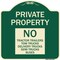 Signmission Private Property Private Property No Tractor Trailers Tow Trucks Delivery Trucks Semi, G-1818-23247 A-DES-G-1818-23247 - alternate 1